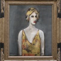 "Portret 5" olieverf/acrylverf op doek 80x60 cm kunstenaar: Willem van Scheijndel galerie Delfi Form