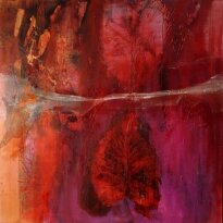 "Littekens van Licht II", 150 x 150 cm gemengde techniek kunstenaar: Marianne Benkö